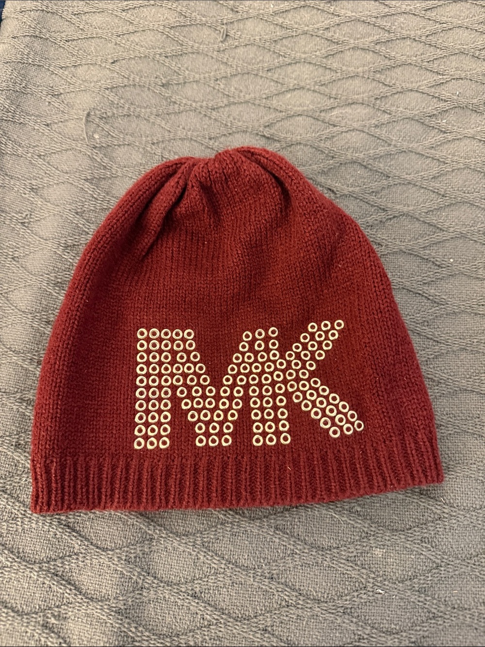 MK Beanie Hat in Maroon